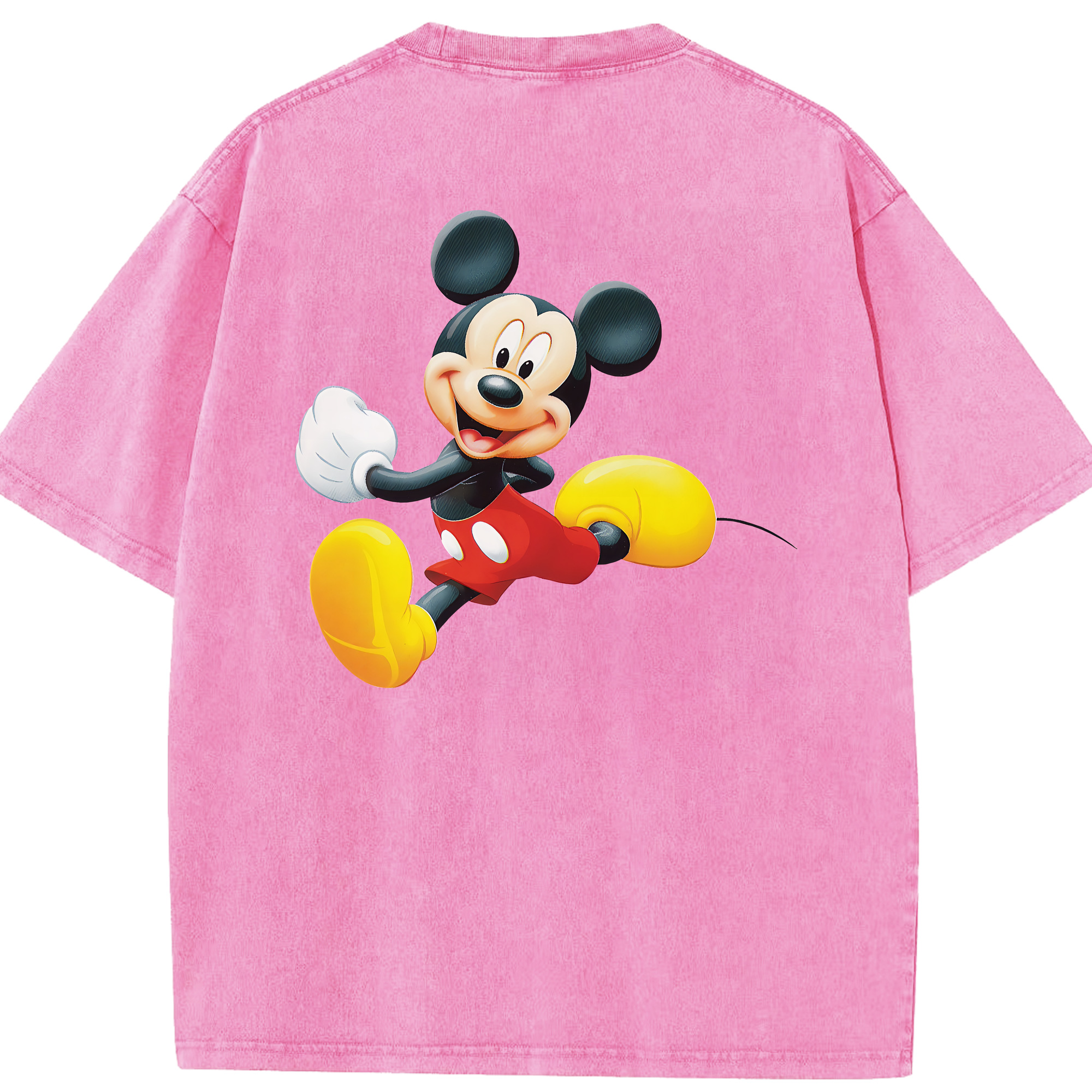 （画像用） ミッキーマウス Mickey Mouse 綿100% ヴィンテージ風 半袖Tシャツ（背面プリント）